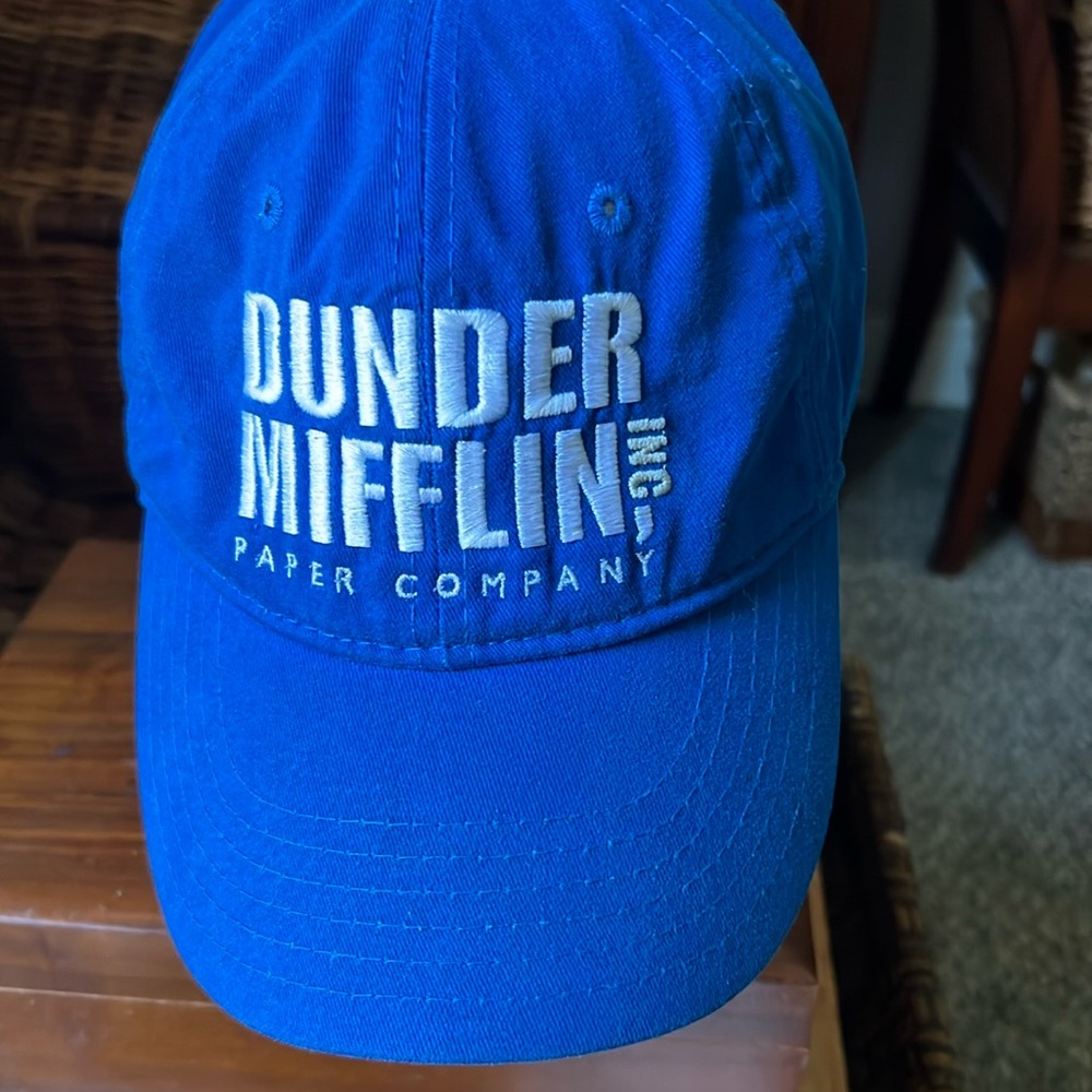 Dunder Mifflin Hat Cap The Office Adjustable Blue Strapback 100% Cotton